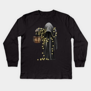 Angel of Death Wrapped in Christmas Lights Kids Long Sleeve T-Shirt